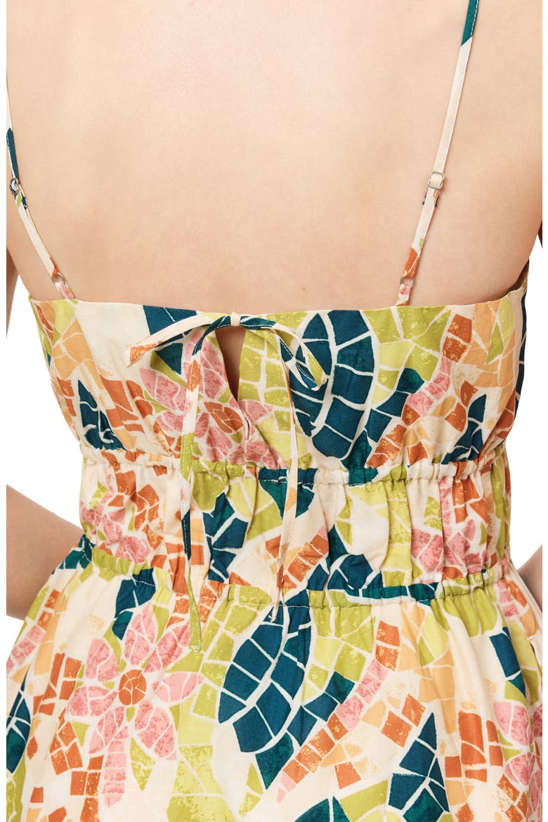 Floral Gathered A-Line Cotton Sundress, Alternate, color, FLORAL MOSAIC