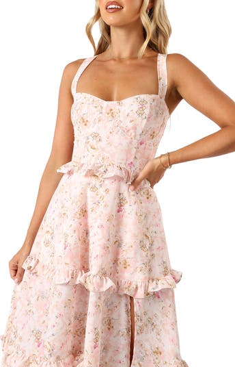 Lillee Floral Print Tiered Maxi Dress