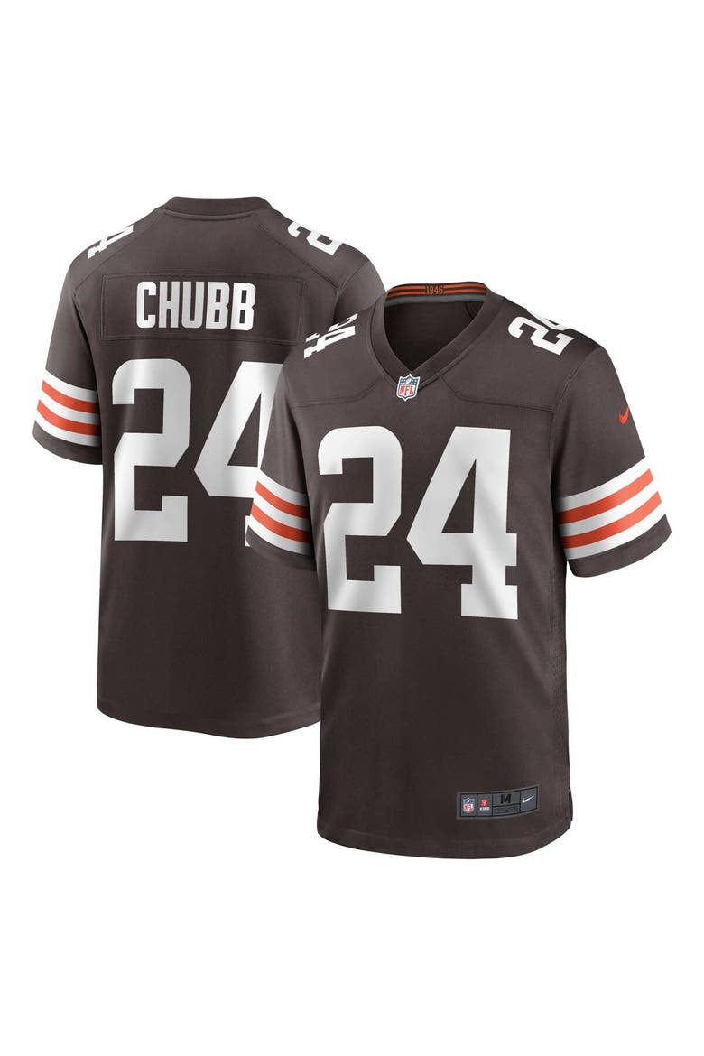 Men's Nike Nick Chubb Brown Cleveland Browns Game Jersey, Alternate, color, Brown