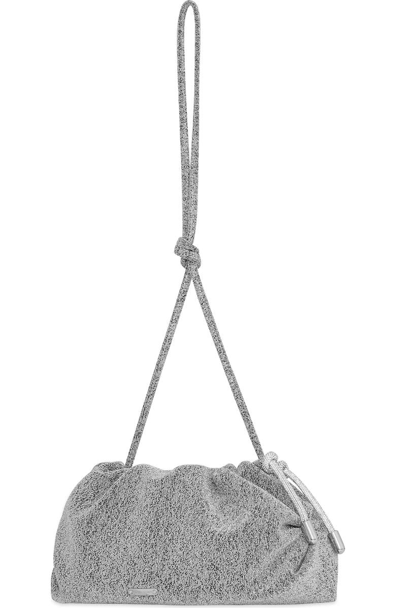 Rebecca Minkoff Tie Me Up Pouch, Main, color, Silver