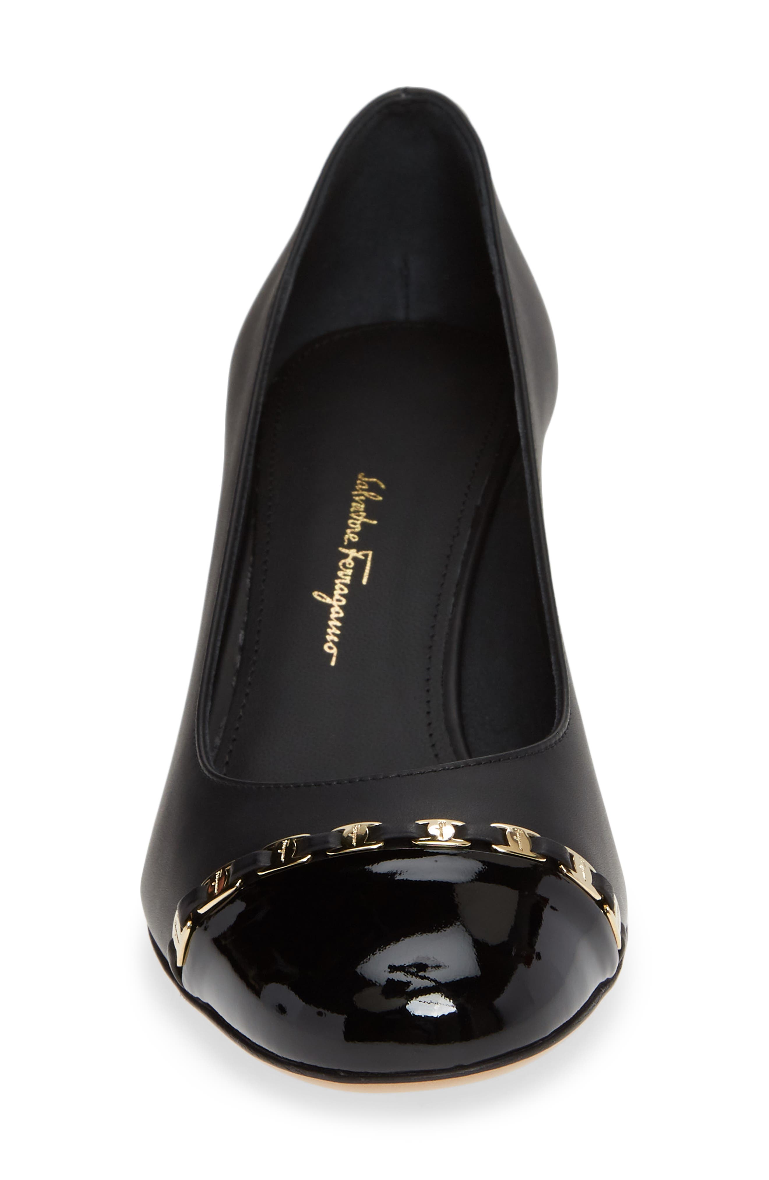FERRAGAMO Salvatore Ferragamo Avella Chainlink Trim Pump, Alternate, color, 
