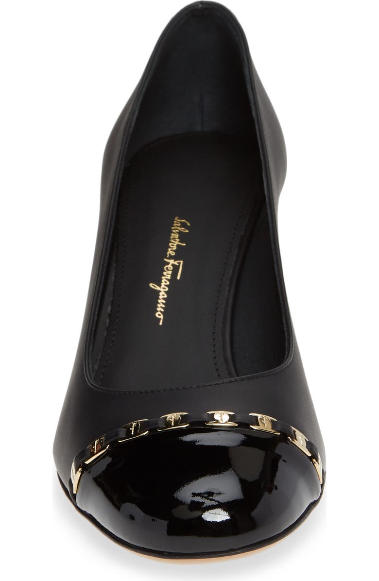 FERRAGAMO Salvatore Ferragamo Avella Chainlink Trim Pump, Alternate, color,