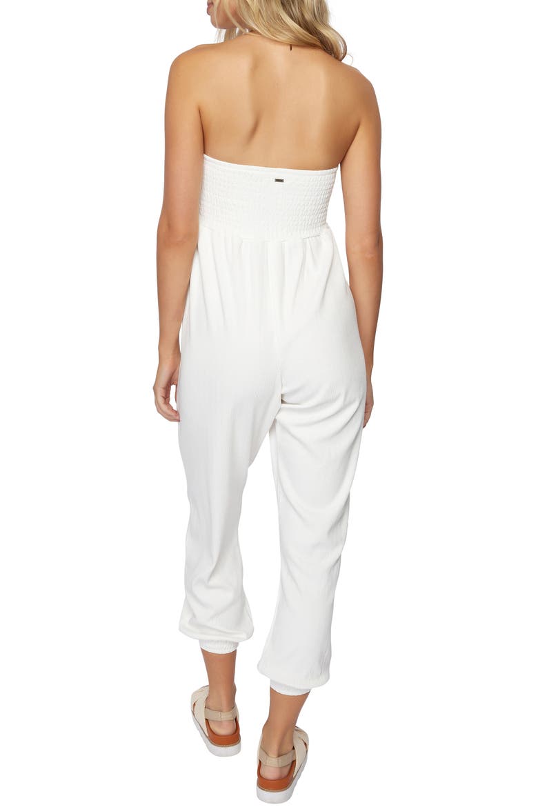 Sandy Strapless Capri Jumpsuit, Alternate, color, WHITE