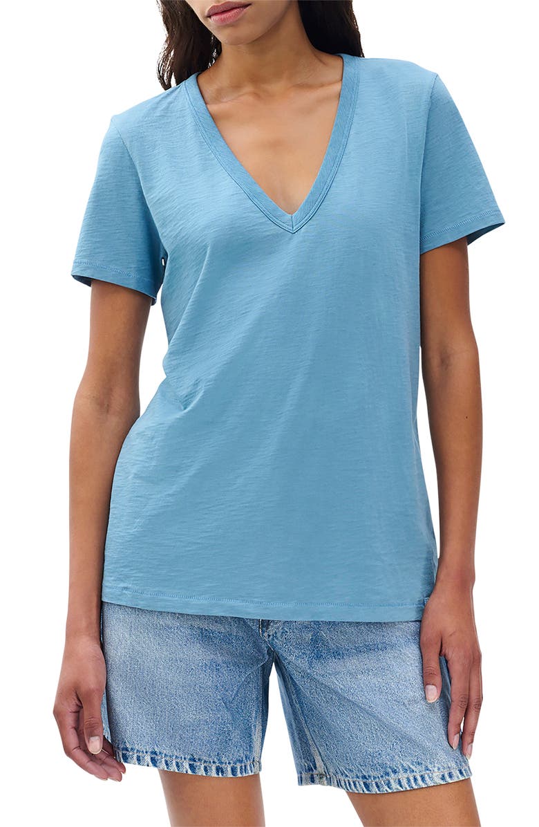 rag & bone The Slub V-Neck T-Shirt, Main, color, Fog Blue