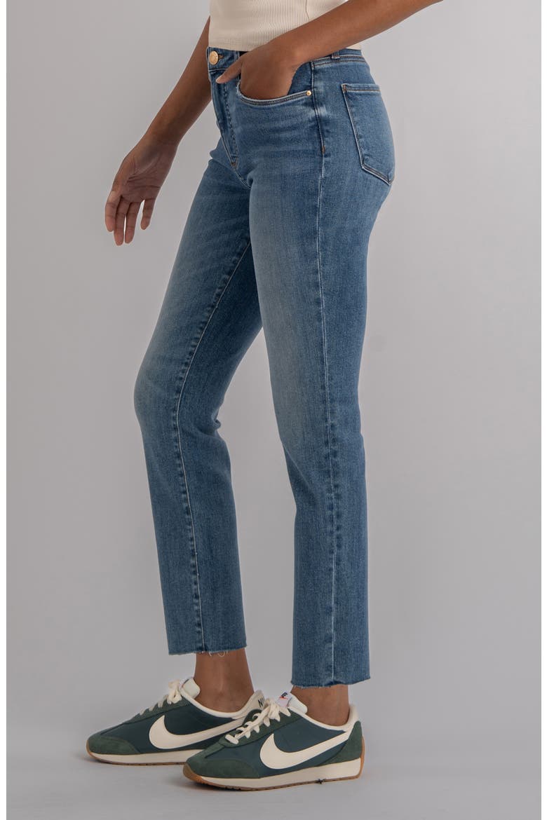 Reese Fab Ab Raw Hem High Waist Ankle Slim Straight Leg Jeans, Alternate, color, MAJOR