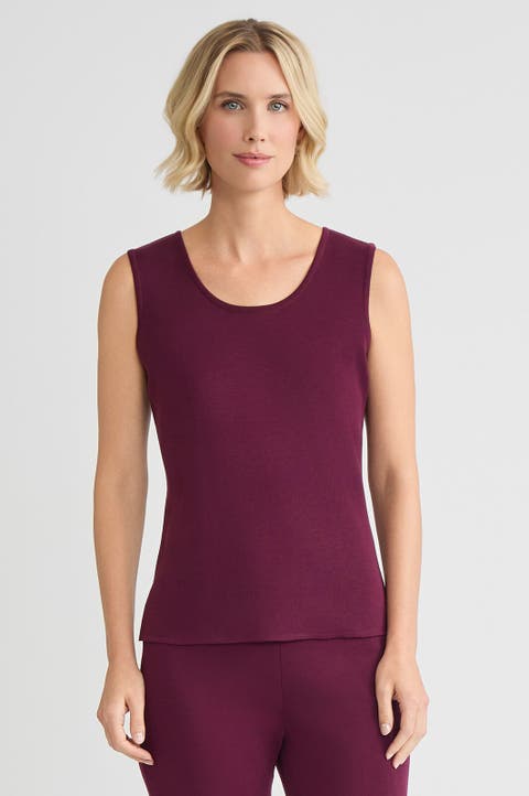Mid-Length Scoop Neck Knit Tank