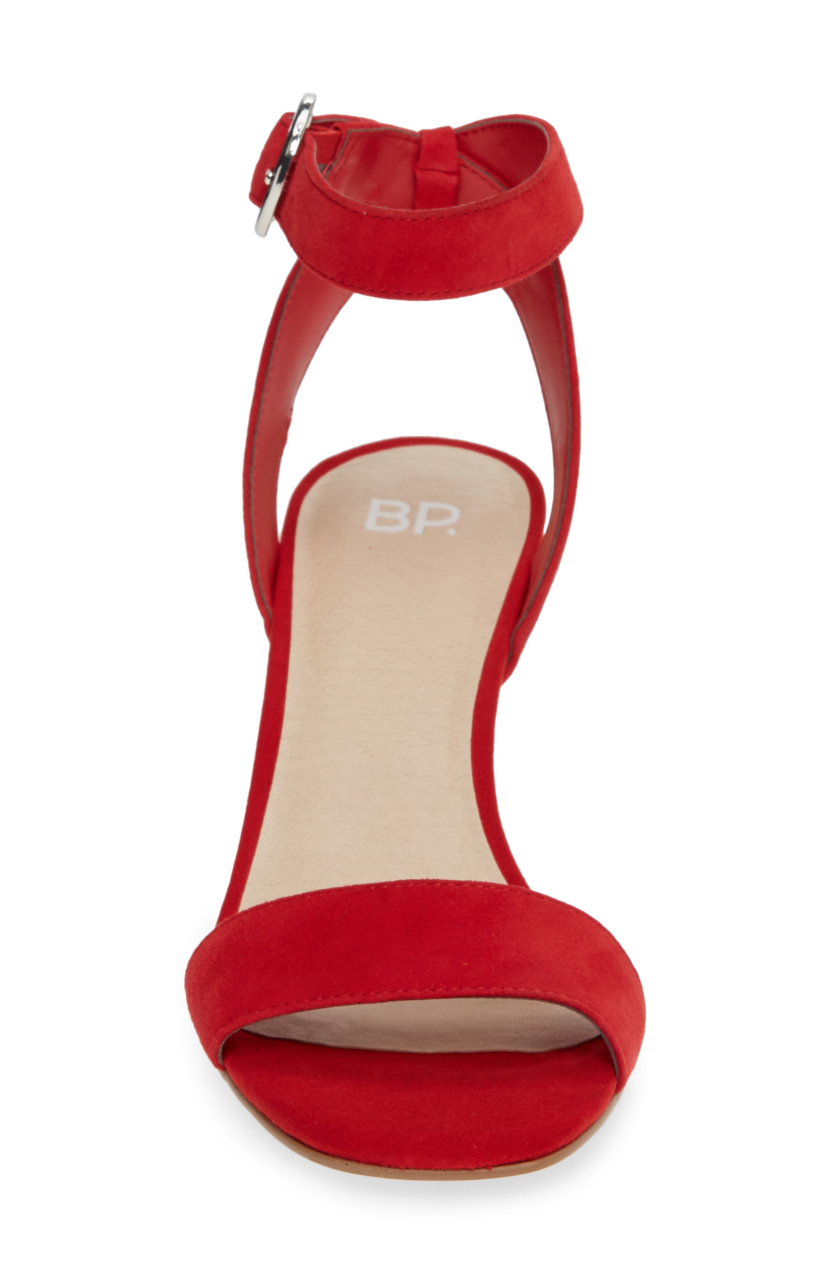 BP. Cleo Cone Heel Sandal, Alternate, color, Red Suede