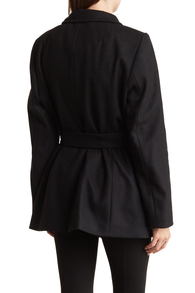 Rytaa Wool Blend Wrap Coat, Alternate, color, JET BLACK