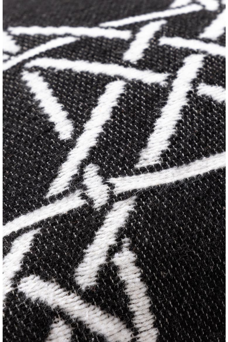 Lattice Work Decorative Throw Pillow, Alternate, color, BLACK