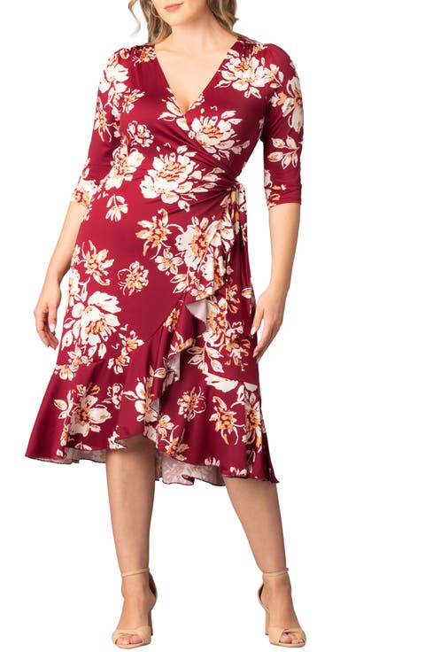 Flirty Flounce Wrap Dress (Plus Size)