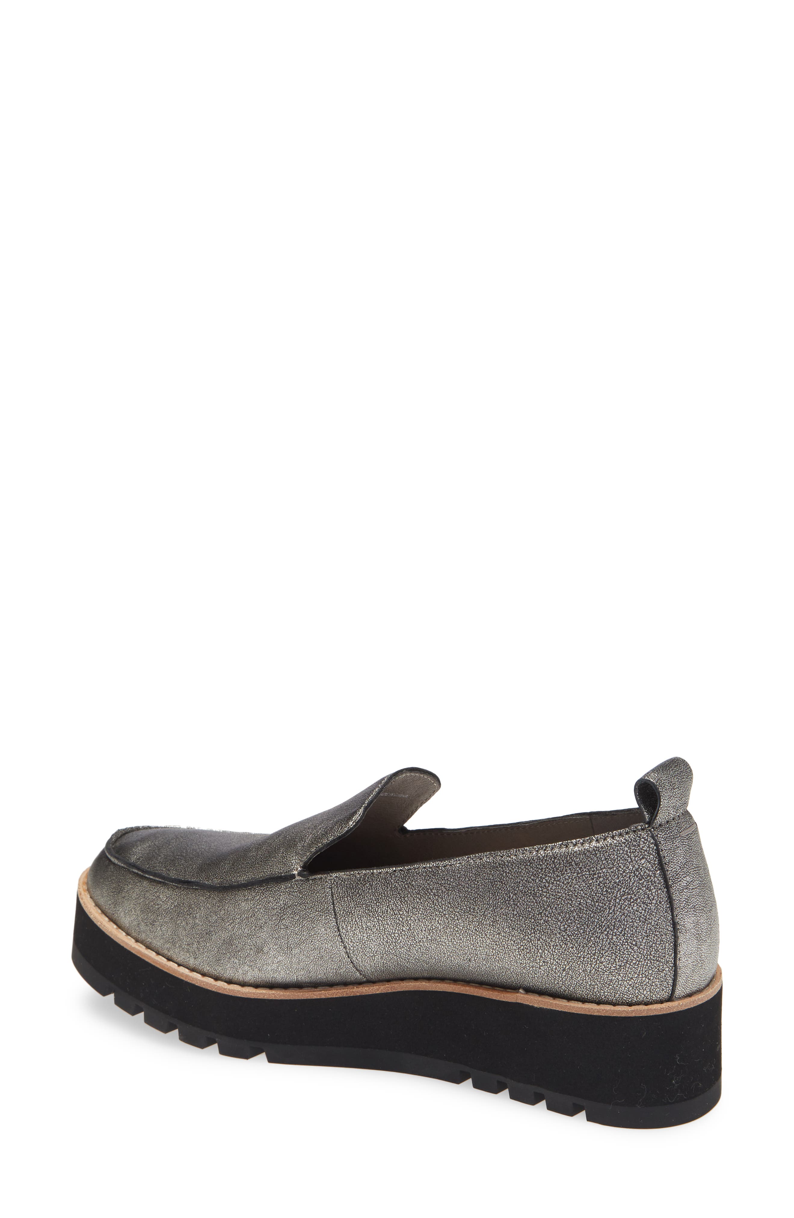 Ells Platform Loafer, Alternate, color, SILVER LEATHER