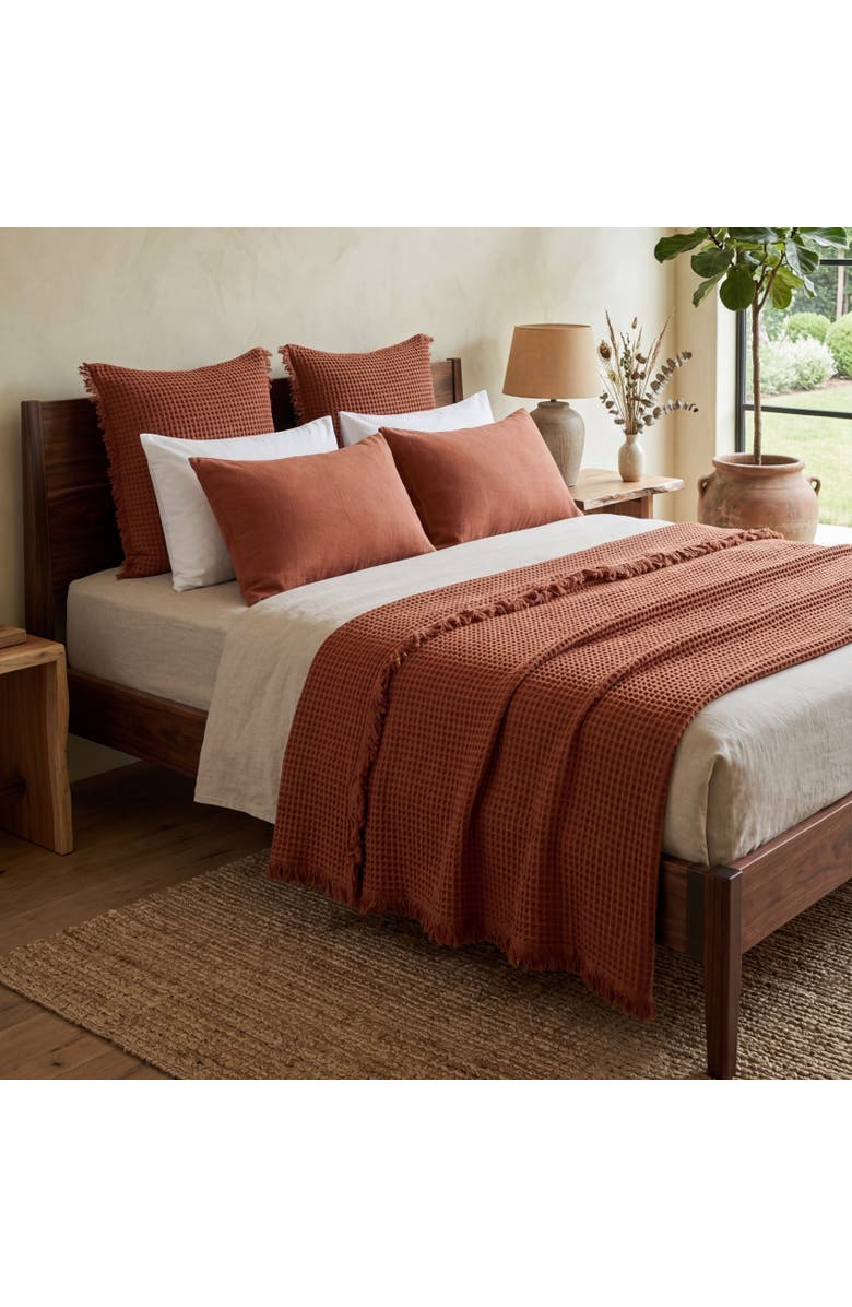 Oliviera Home Waffle Turkish Cotton Blanket, Alternate, color, Brown