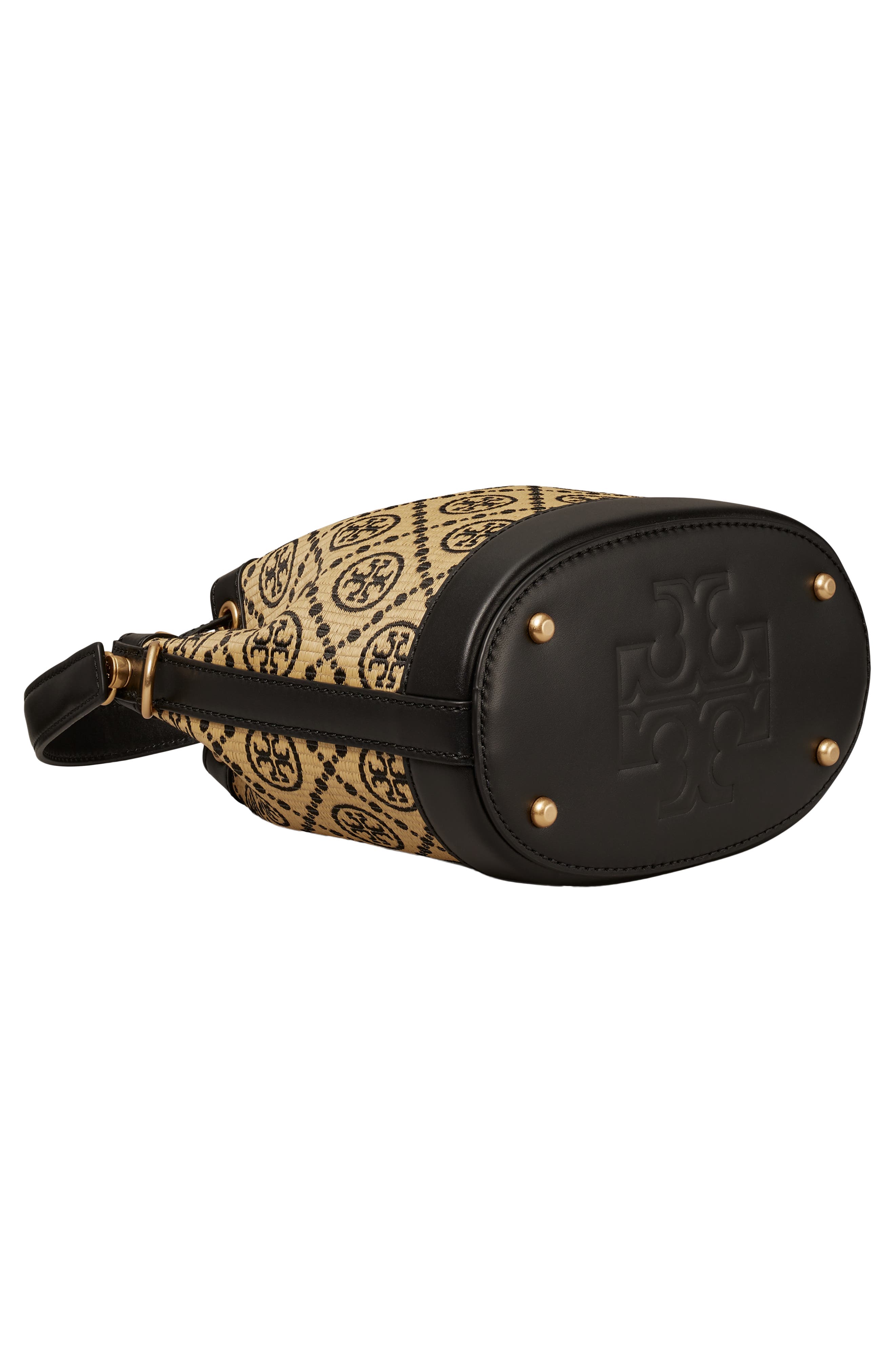 Tory Burch T Monogram Raffia Bucket Bag, Alternate, color, 