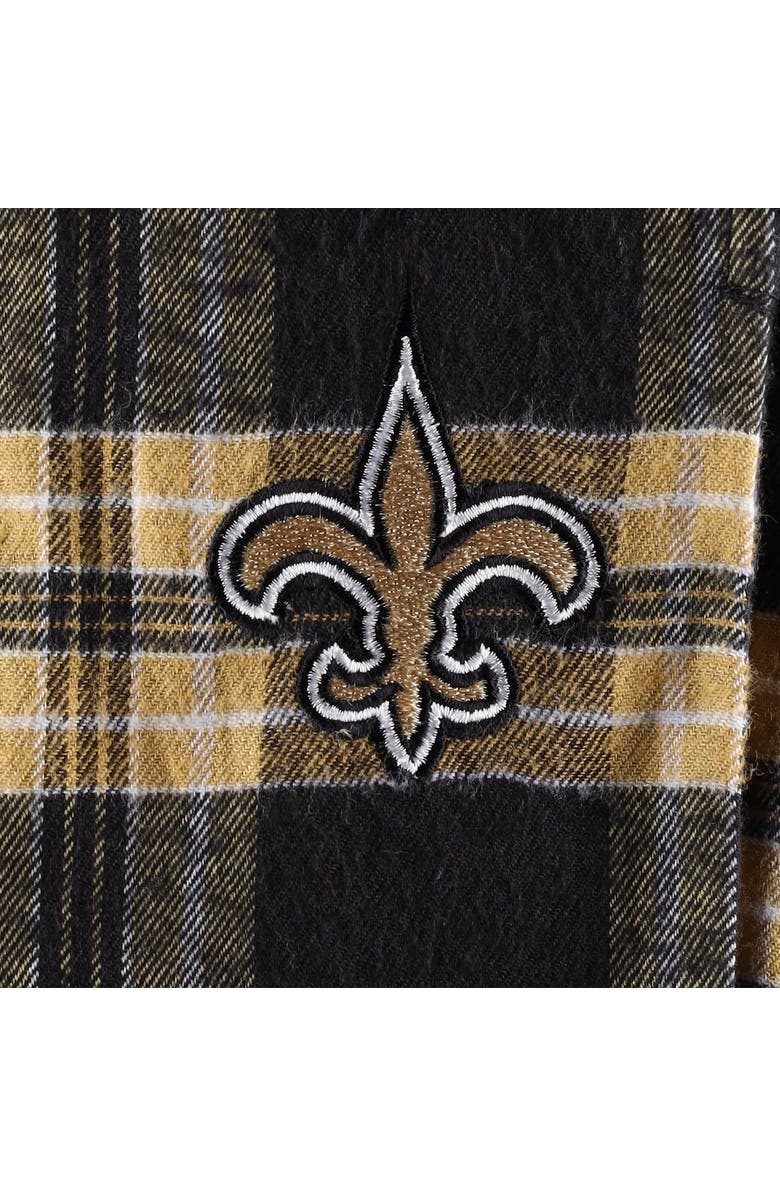 CONCEPTS SPORT Men's Concepts Sport Black/Gold New Orleans Saints Big & Tall Flannel Sleep Set, Alternate, color,