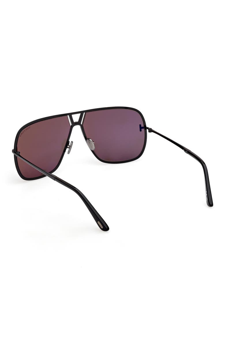 Stavros 63mm Oversize Navigator Sunglasses, Alternate, color, SHINY BLACK / SMOKE LENSES