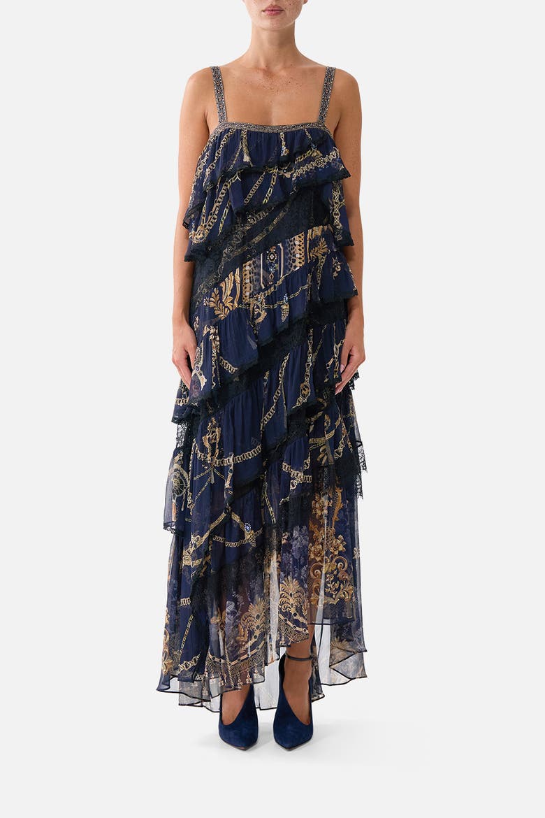 Asymmetric Spliced Lace Dress, Main, color, Cloaked In Baroque