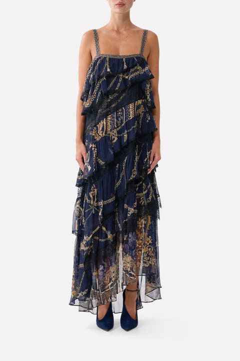 Asymmetric Spliced Lace Dress