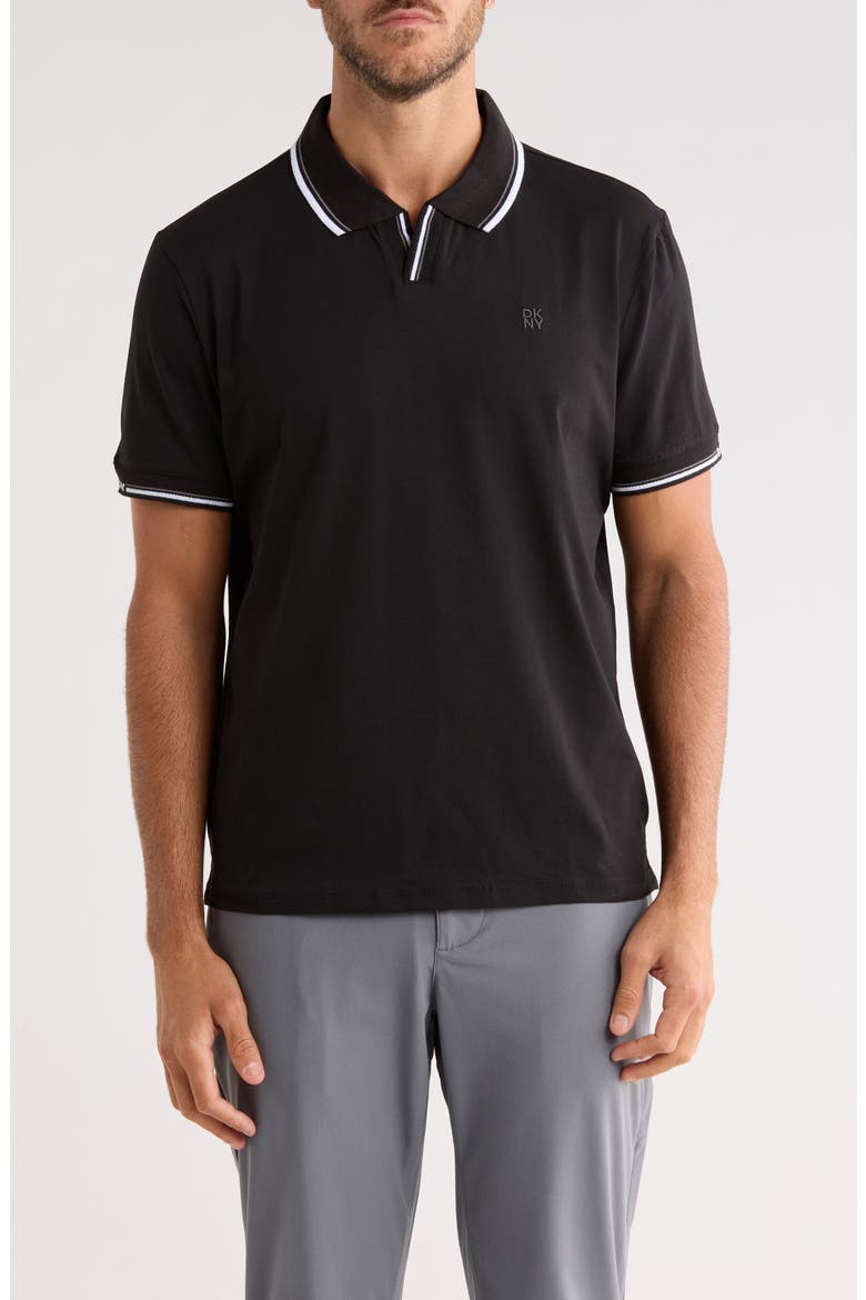 Jory Johnny Collar Polo, Main, color, BLACK