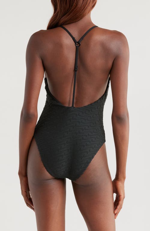 Nike Racerback Terry One-piece Swimsuit In Black