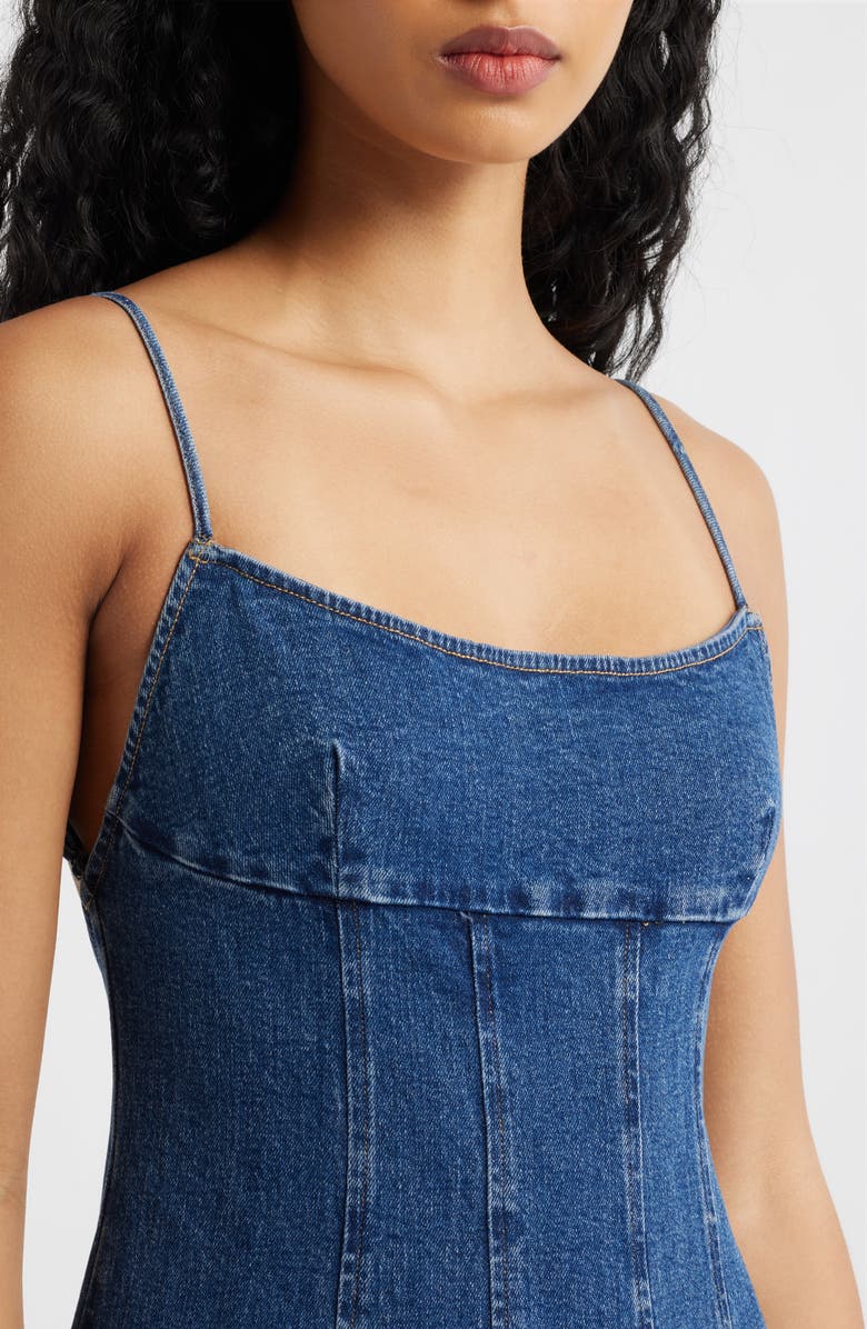FREEMARKET Denim Babydoll Dress, Alternate, color, Indigo Denim