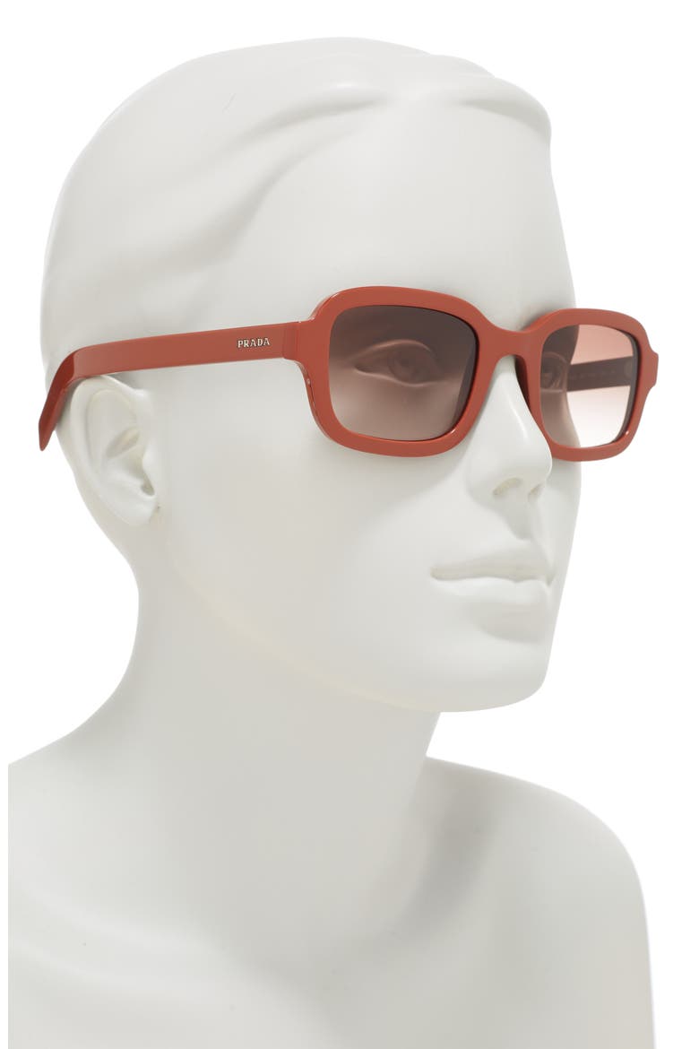 51mm Rectangle Sunglasses, Alternate, color, BROWN / BROWN GRADIENT