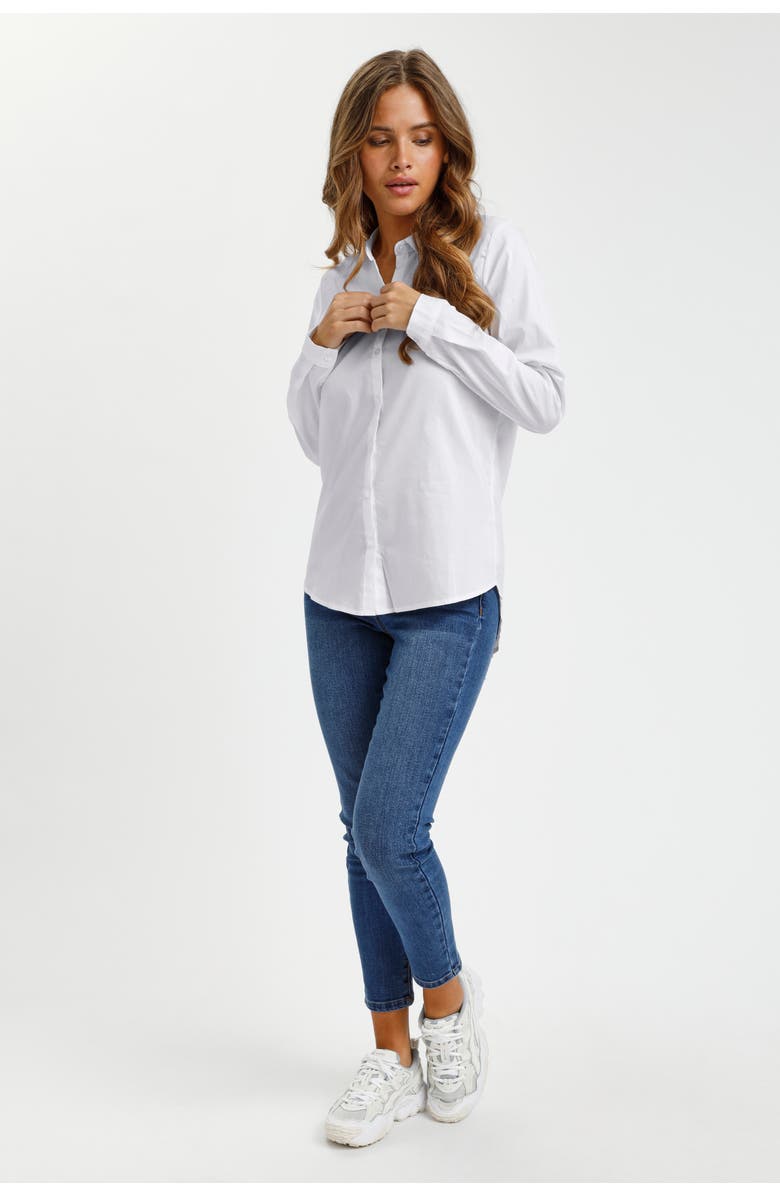 Kaffe Scarlet Long Sleeve Shirt, Alternate, color, Optical White