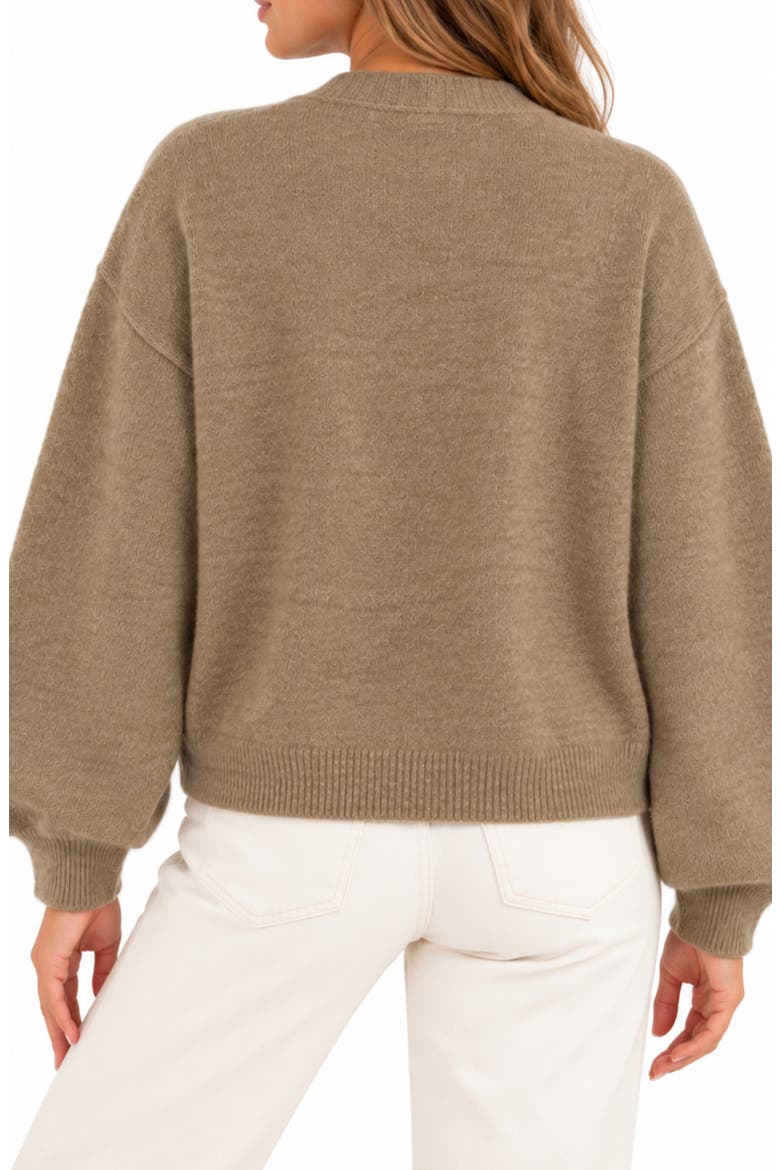 Flower Detail Cardigan, Alternate, color, BEIGE