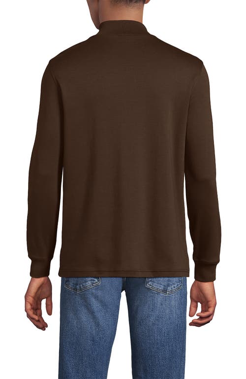 Lands' End Cotton Supima Mock Turtleneck In Brown