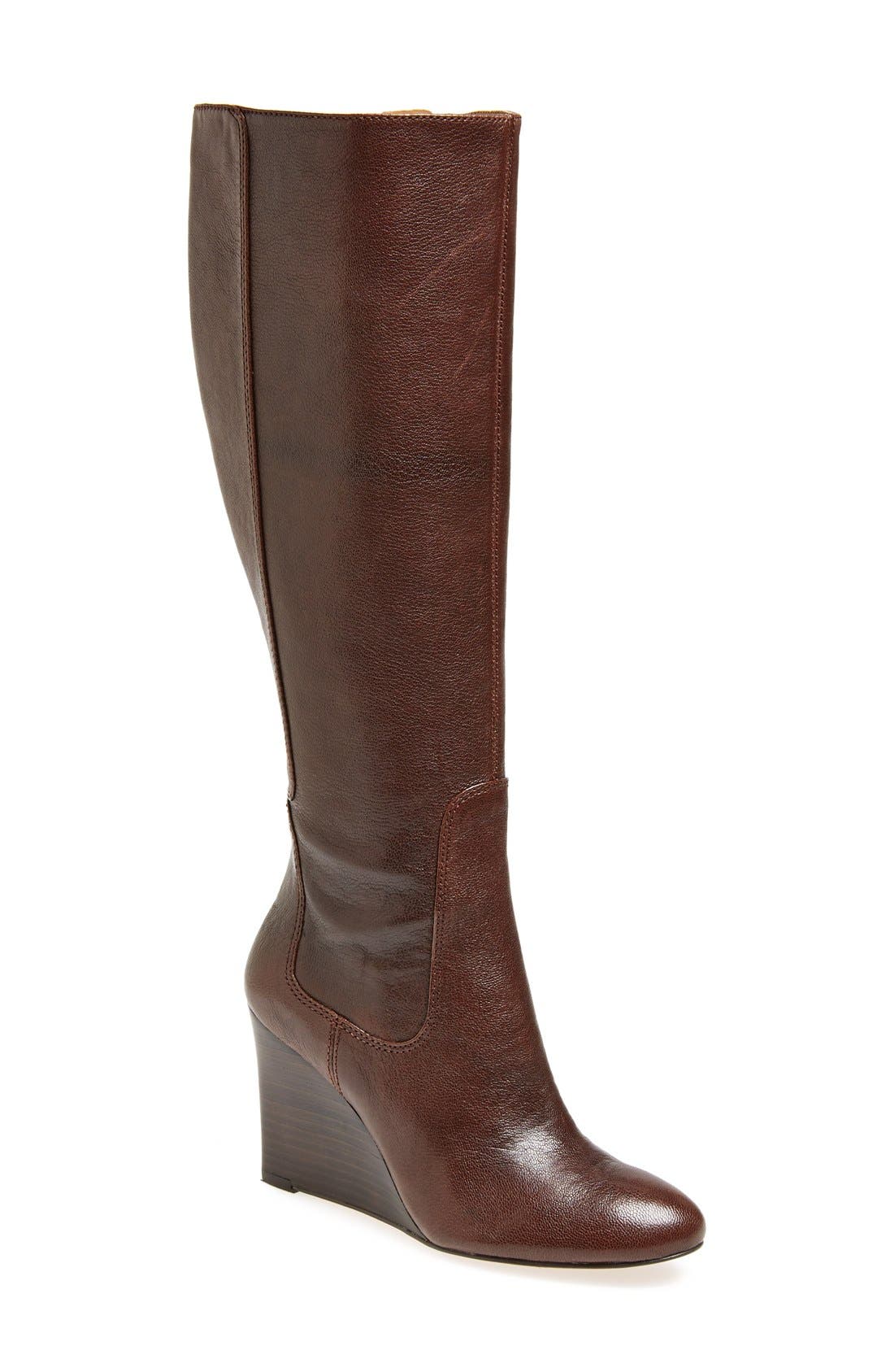 'Heartset' Boot, Main, color, BROWN LEATHER