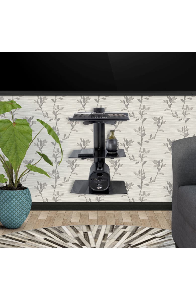 Megamounts 3 Shelf Tempered Glass Multimedia Mounting Unit, Alternate, color, Black