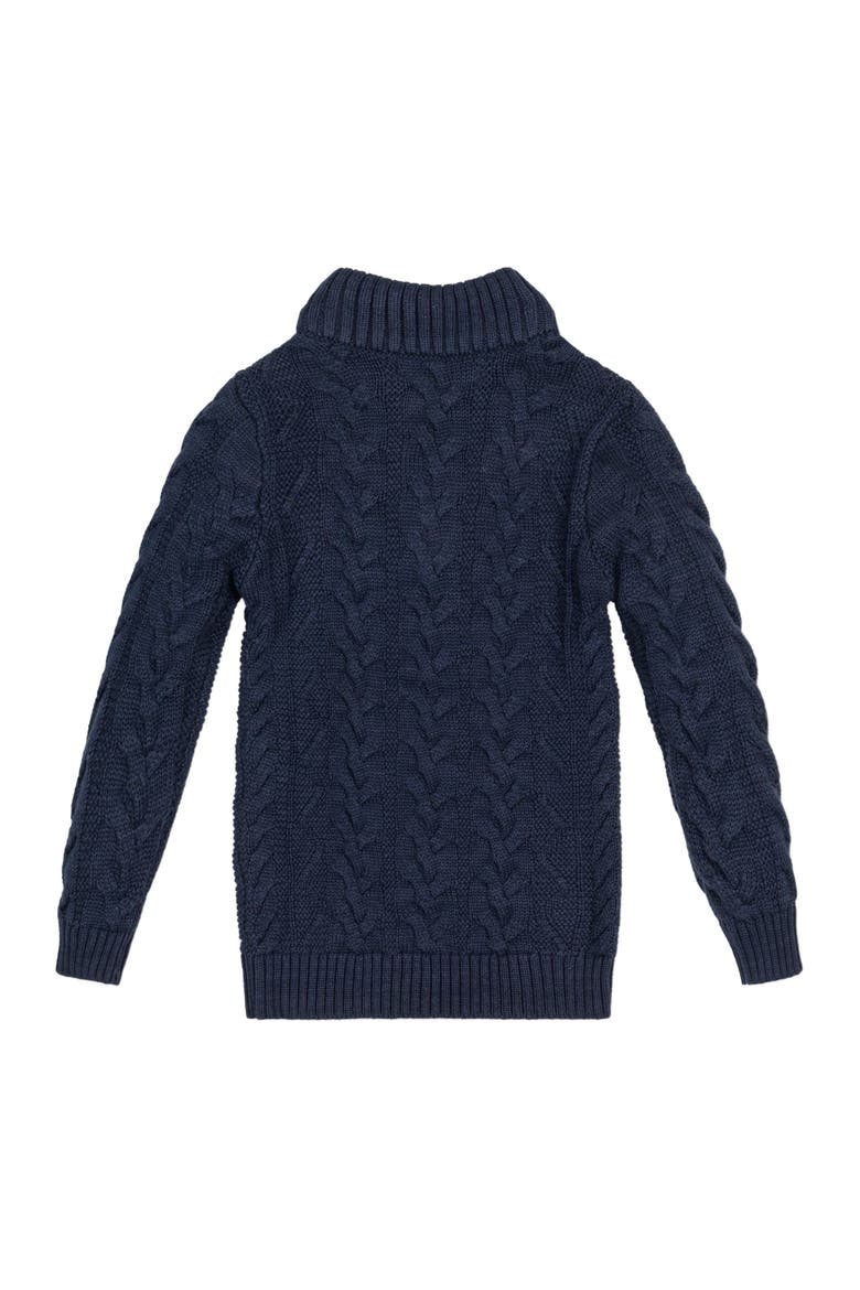 Baby Boys' Organic Mock Neck Cable Sweater, Infant, Alternate, color, Chunky Navy Cable