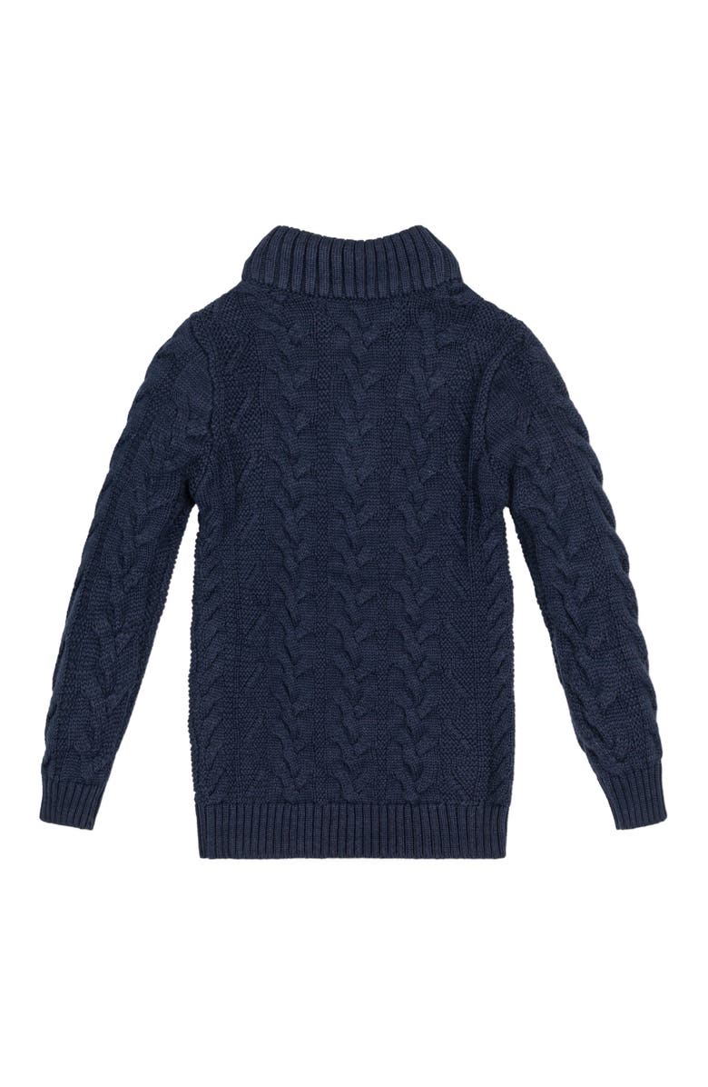 Hope & Henry Baby Boys' Organic Mock Neck Cable Sweater, Infant, Alternate, color, Chunky Navy Cable