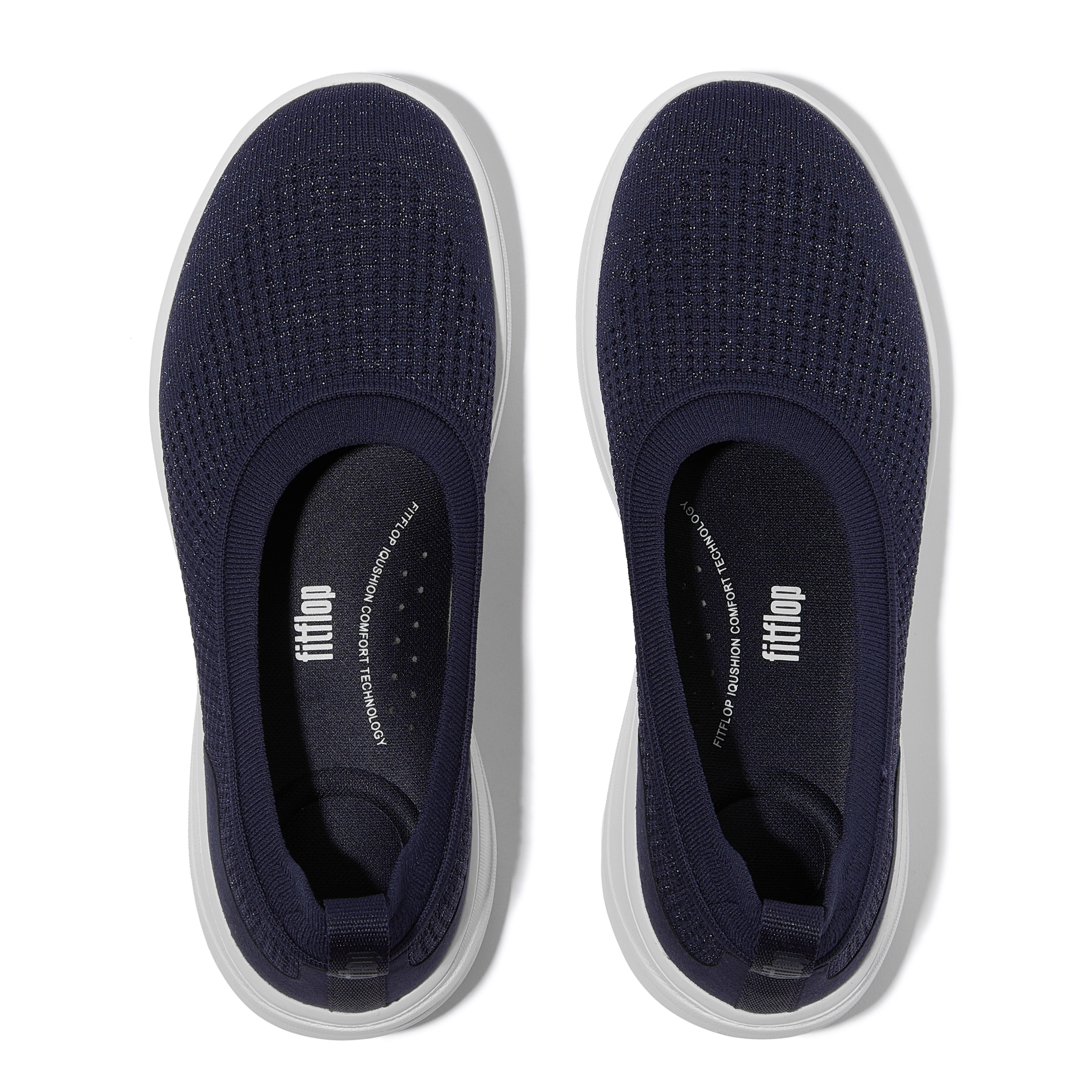 FitFlop Super Q Knit Ballet Flats, Alternate, color, Metallic Midnight Navy