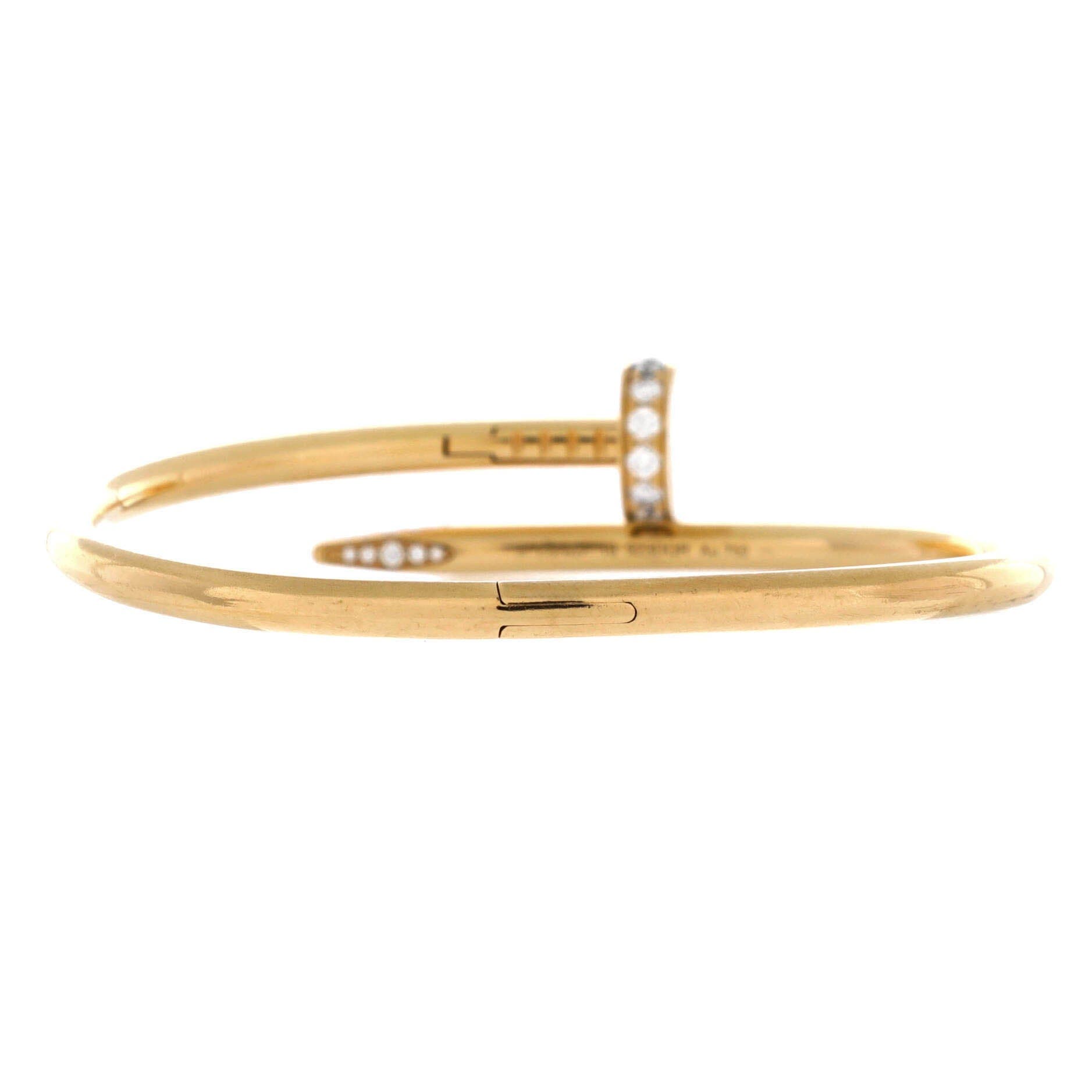 Juste un Clou Bracelet 18K Yellow Gold with Diamonds Classic, Alternate, color, Metallic Gold