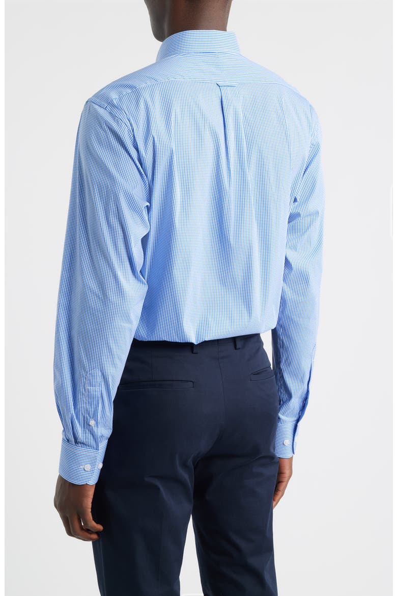 Regular Fit Blue Gingham Check Cotton Button-Down Oxford Shirt, Alternate, color, ROYAL BLUE