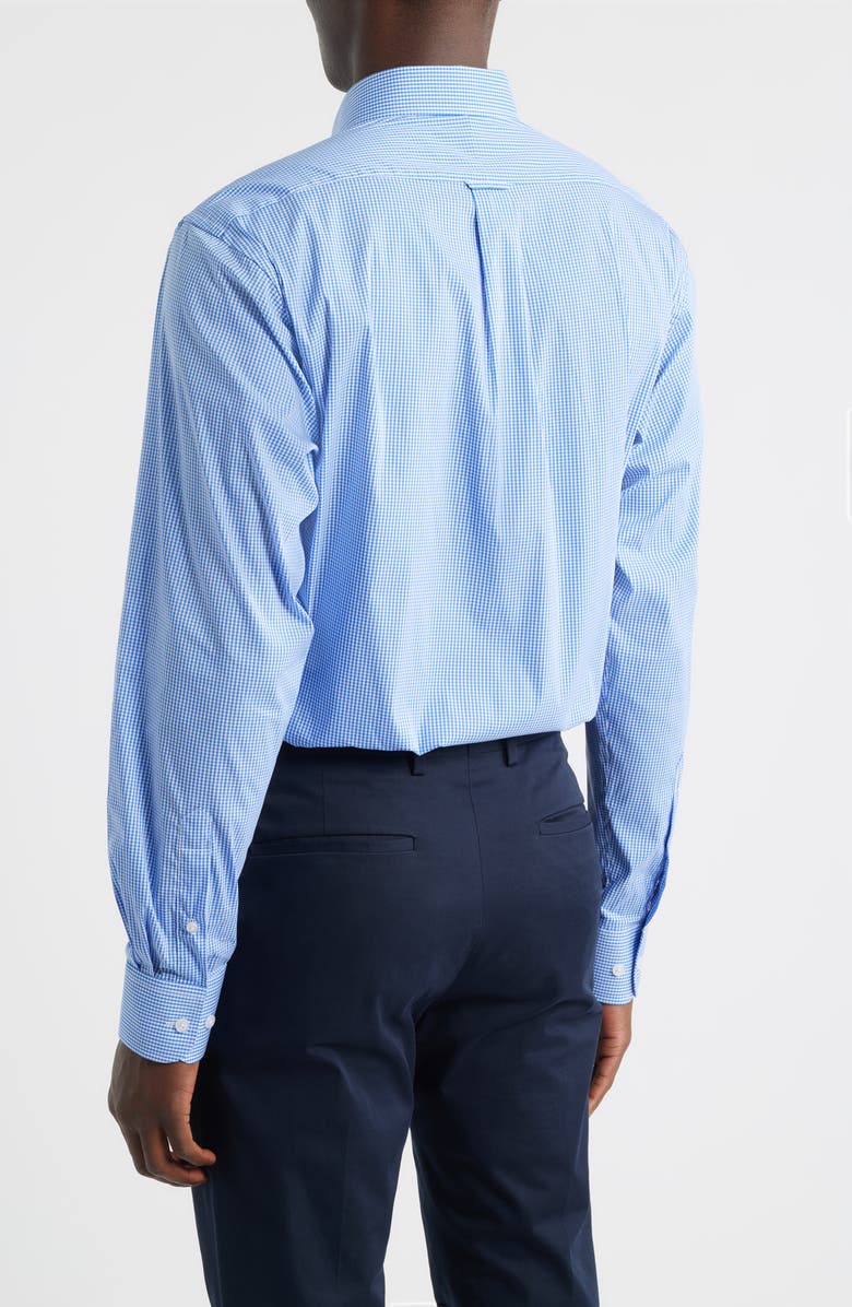 Roffe Accessories Eagle Regular Fit Blue Gingham Check Cotton Button-Down Oxford Shirt, Alternate, color, Royal Blue