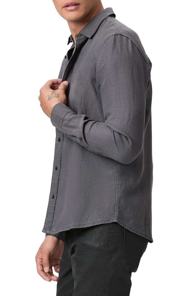 PAIGE Peters Linen Blend Button-Up Shirt, Alternate, color, Vintage Weathered Blue