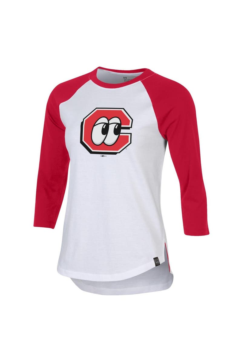 Under Armour Women's Under Armour Red/White Chattanooga Lookouts Three-Quarter Sleeve Performance Baseball T-Shirt, Alternate, color, Red