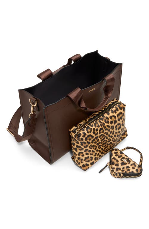 Aldo Faux Leather Satchel In Brown