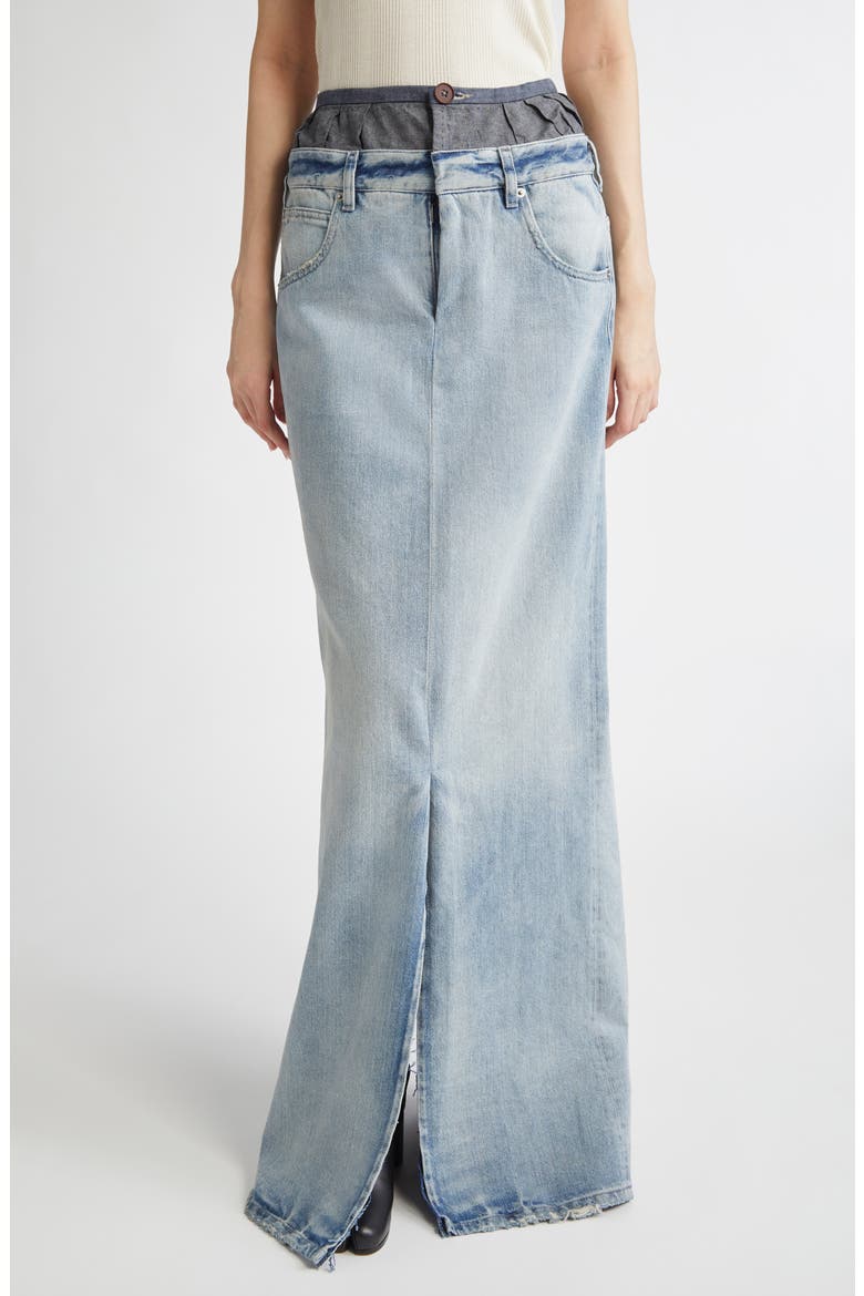 Anonymity of the Lining Denim Maxi Skirt, Main, color, LIGHT BLUE