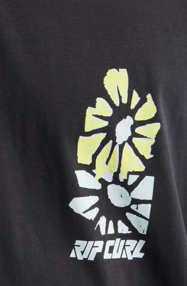 Rip Curl Liquid Trips Flower Graphic T-Shirt, Alternate, color, Washed Black