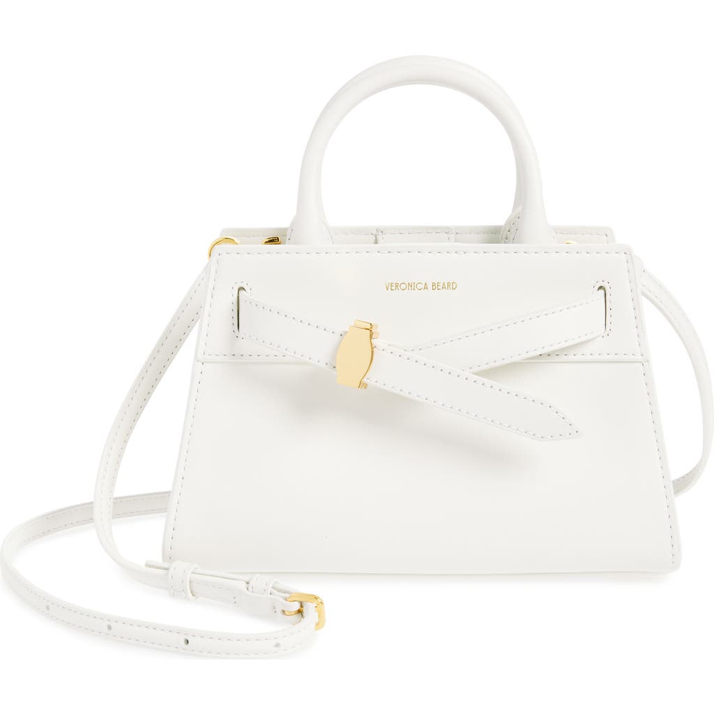 Veronica Beard Mini Dash Leather Top Handle Bag In Off White