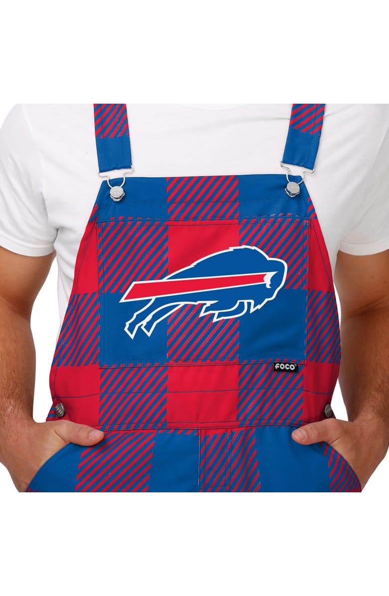 FOCO Men's FOCO  Royal Buffalo Bills Big Logo Plaid Overalls, Alternate, color, 