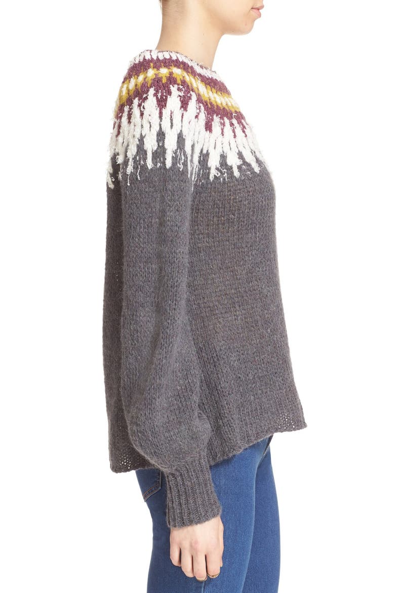 'Baltic Fairisle' Sweater, Alternate, color, GREY COMBO