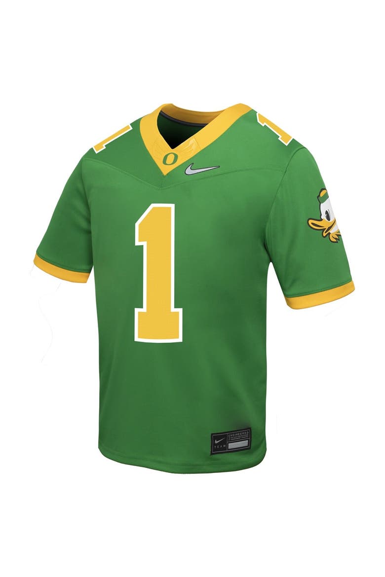 Toddler Nike #1 Apple Green Oregon Ducks Vapor Fusion Alternate Jersey, Alternate, color, Apple Green