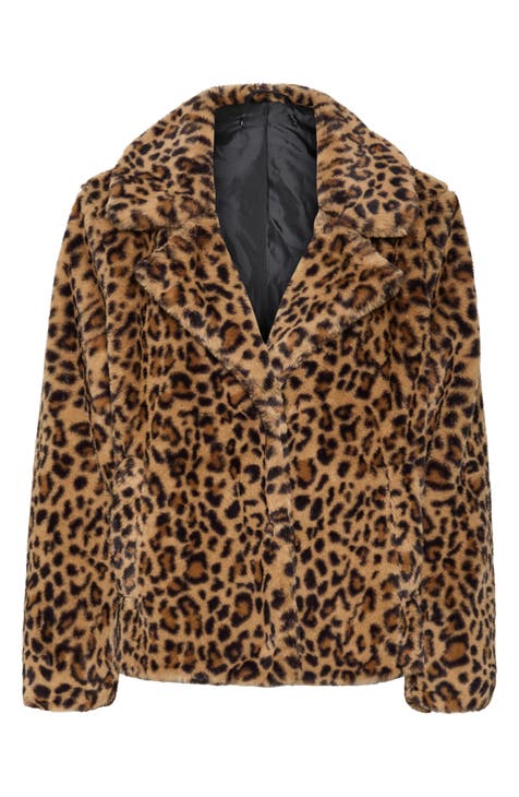 Women’s Brown Genuine outlet Reversible Leather & Leopard Coat – Size Medium