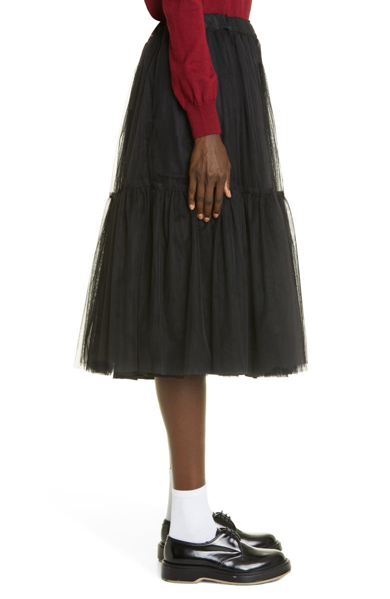 Comme des Garçons Commes des Garçons Tiered Tulle Skirt, Alternate, color, 