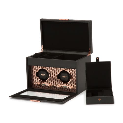 Wolf Axis Double Watch Winder With Storage In Copper