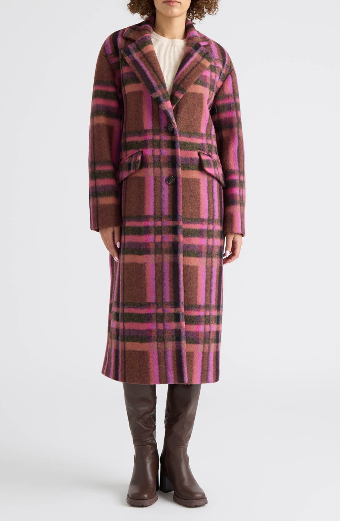 Linde Longline Plaid Coat
