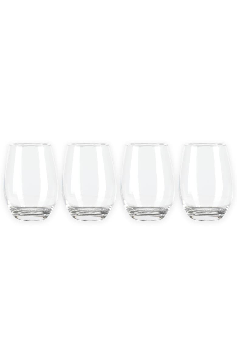 MARTHA STEWART Farrow 4-Pack 18 oz Stemless Wine Glasses, Alternate, color, Multicolor